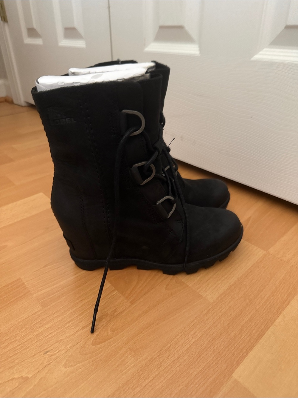 Sorel Black Joan of Arctic Wedge II Wedge Booties